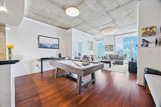 360 Nueces St Unit 3309, Austin, TX 78701 - game room with wood finished floors, pool table, and baseboards