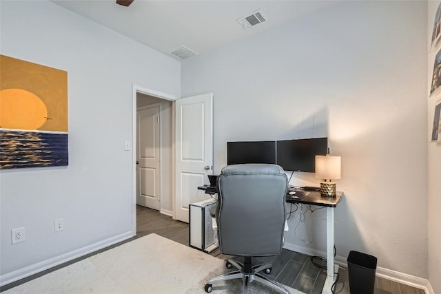 267 Razzmatazz Trl, Buda, TX 78610 - office area with baseboards and wood finished floors