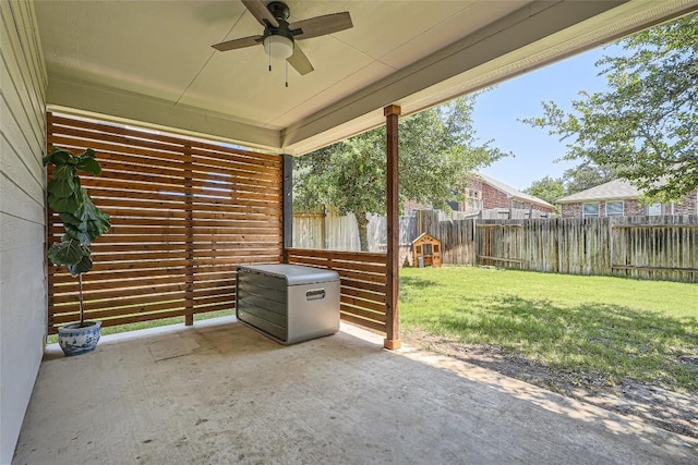 267 Razzmatazz Trl, Buda, TX 78610 - view of patio featuring a ceiling fan