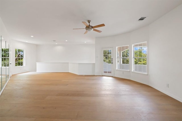 8311 Sumner Ct, Austin, TX 78733 - unfurnished room featuring light wood-style floors, recessed lighting, and a ceiling fan