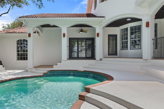 8311 Sumner Ct, Austin, TX 78733 - swimming pool featuring ceiling fan