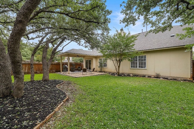 1609 Churchill Cv, Cedar Park, TX 78613 - rear view of property with a ceiling fan, a patio area, and roof with shingles