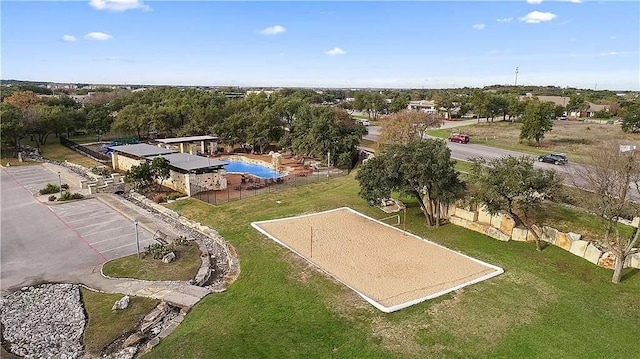 2121 Local Rebel Loop, Leander, TX 78641 - aerial view of property's location featuring a pool