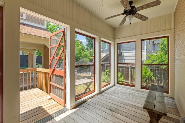 4314 Duval St, Austin, TX 78751 - unfurnished sunroom with wood-type flooring and a wooden deck