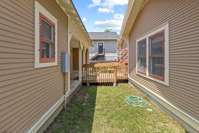 4314 Duval St, Austin, TX 78751 - view of green lawn with a deck