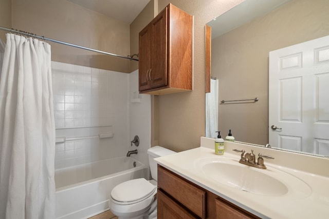 3809 Bronco Bend Loop, Austin, TX 78744 - full bathroom featuring shower / tub combo with curtain, vanity, and toilet