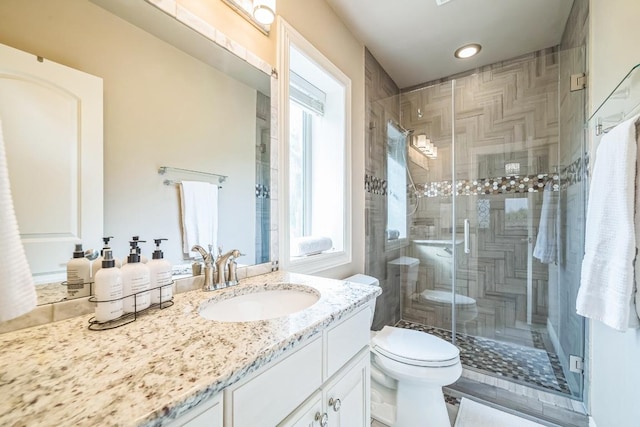 12529 Verandah Ct, Austin, TX 78726 - full bathroom with vanity, healthy amount of natural light, and a shower stall