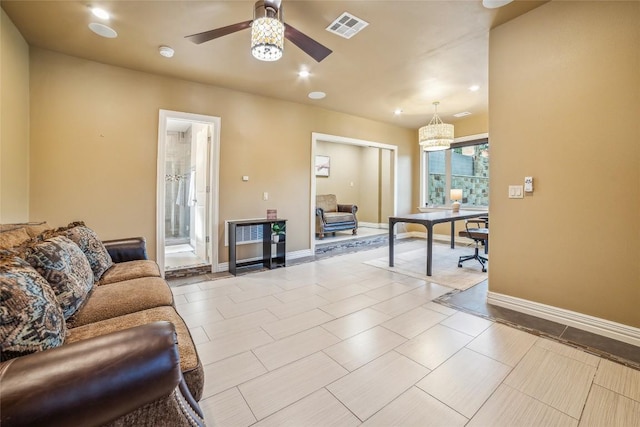 12529 Verandah Ct, Austin, TX 78726 - living room with ceiling fan and recessed lighting