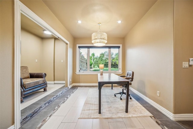 12529 Verandah Ct, Austin, TX 78726 - office space with a chandelier and recessed lighting