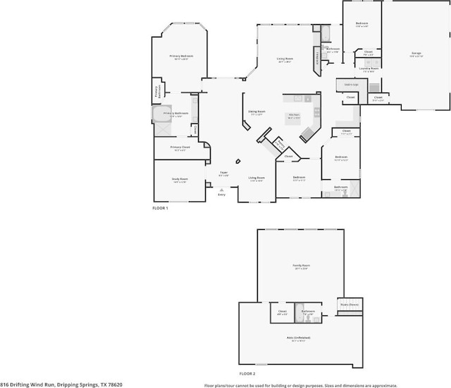 816 Drifting Wind Run, Dripping Springs, TX 78620 - home floor plan
