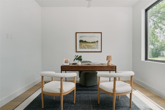 7809 Hardy Dr, Austin, TX 78757 - office area featuring light wood-style flooring and baseboards