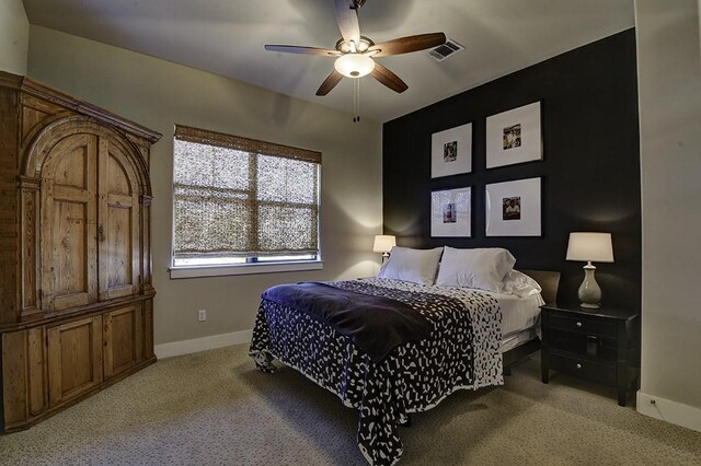 8200 SW Pkwy Unit 721, Austin, TX 78735 - bedroom featuring light carpet, baseboards, and ceiling fan