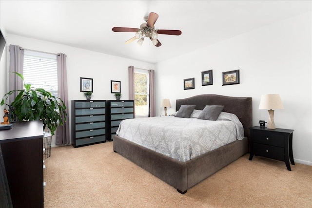 141 Wildcat Draw Dr, Buda, TX 78610 - bedroom featuring light colored carpet and ceiling fan