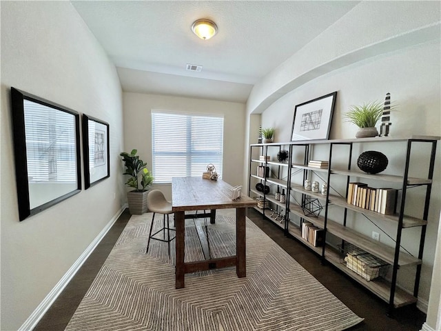 14925 Via Del Corso Dr, Austin, TX 78738 - home office featuring baseboards and dark carpet