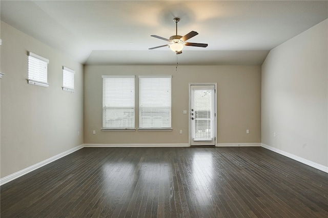 14925 Via Del Corso Dr, Austin, TX 78738 - spare room with ceiling fan, baseboards, and dark wood-style floors