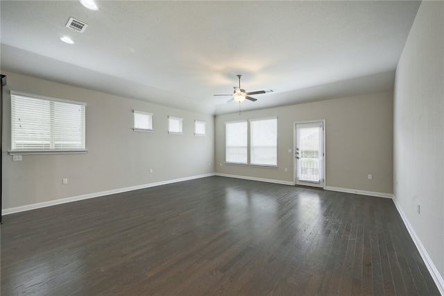14925 Via Del Corso Dr, Austin, TX 78738 - spare room with a ceiling fan, dark wood finished floors, baseboards, and recessed lighting