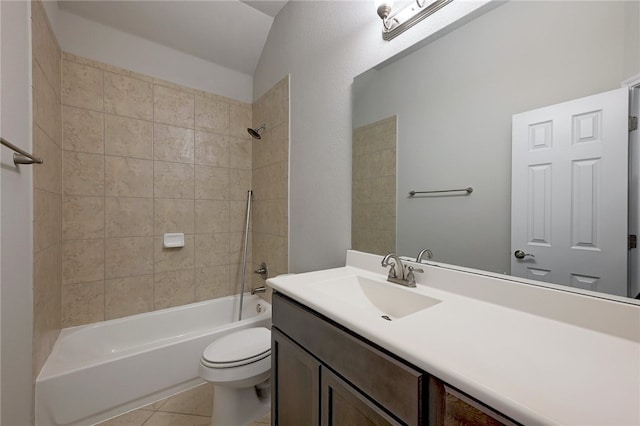 14925 Via Del Corso Dr, Austin, TX 78738 - bathroom featuring vanity, toilet,  shower combination, and tile patterned flooring