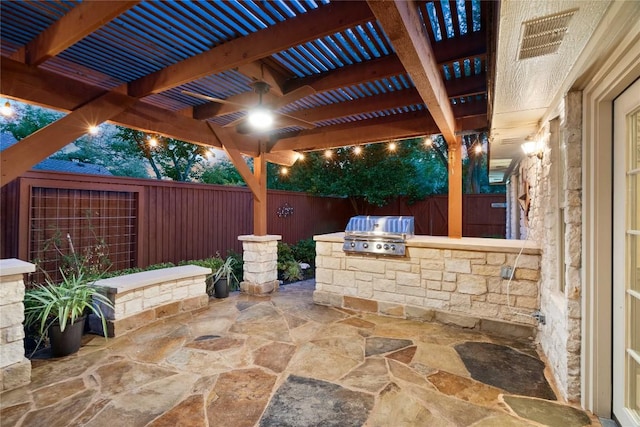 3109 Sesbania Dr, Austin, TX 78748 - fenced backyard with a patio area and a pergola
