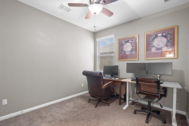 1608 Torre St, Leander, TX 78641 - carpeted office featuring ceiling fan and baseboards