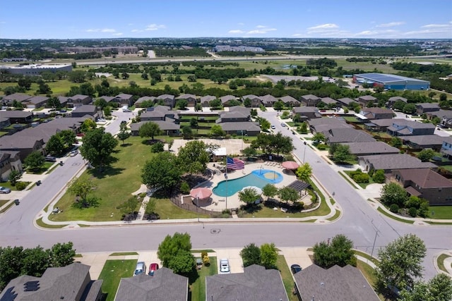 1608 Torre St, Leander, TX 78641 - aerial view of residential area featuring a pool area