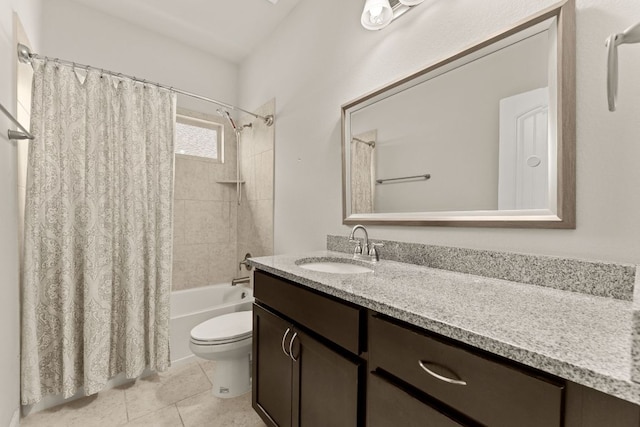 7709 Menchaca Rd Unit 5, Austin, TX 78745 - full bathroom featuring shower / bath combo with shower curtain, vanity, and tile patterned floors
