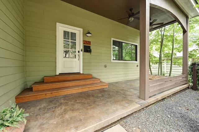 2109 W 10th St, Austin, TX 78703 - property entrance with a ceiling fan
