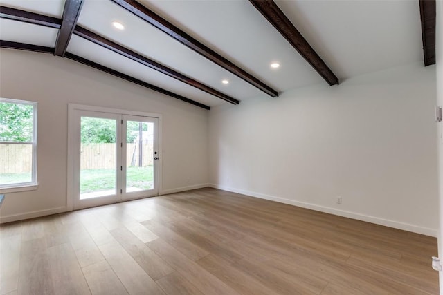 8409 Kimble Cv, Austin, TX 78757 - spare room with baseboards, light wood-type flooring, and recessed lighting