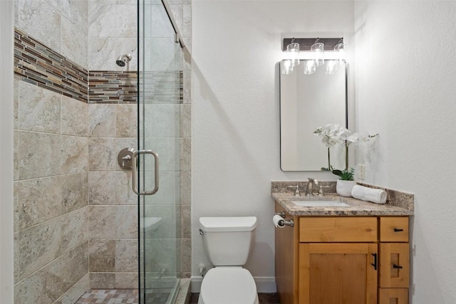 321 Hannah Dr, Dripping Springs, TX 78620 - full bath with vanity, a stall shower, and toilet