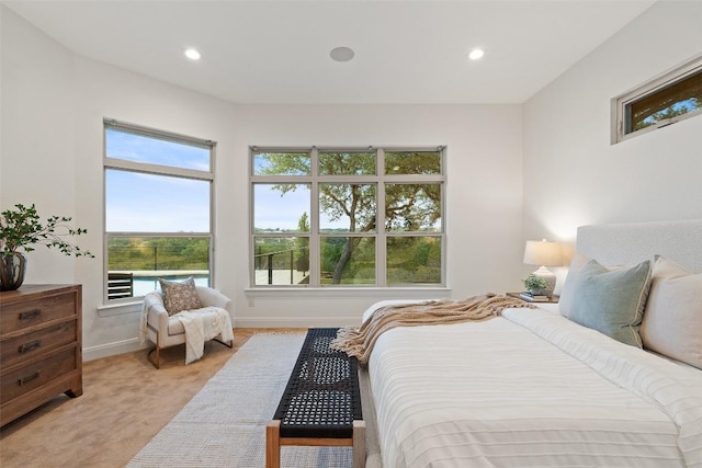 321 Hannah Dr, Dripping Springs, TX 78620 - bedroom featuring light colored carpet, recessed lighting, and baseboards