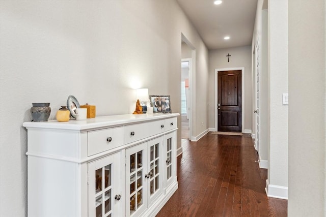 1005 Hezekiah Ln, Leander, TX 78641 - foyer entrance with dark wood-style flooring and recessed lighting