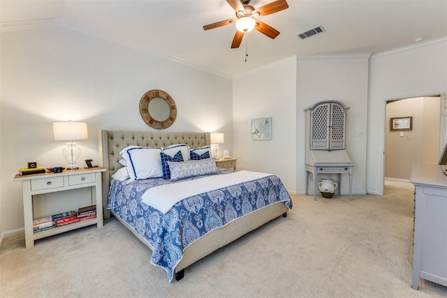 13532 Utah Flats Dr, Austin, TX 78727 - bedroom with light carpet, crown molding, and baseboards