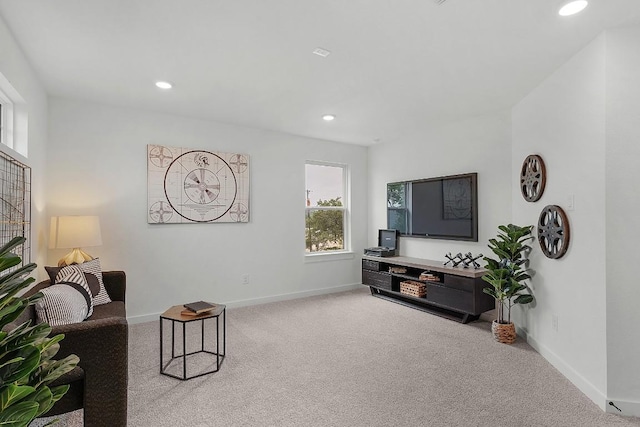 2705 Sage Ranch Dr Unit 2, Leander, TX 78641 - living room featuring light carpet, baseboards, healthy amount of natural light, and recessed lighting