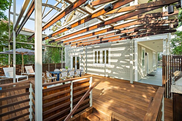 800 W Lynn St, Austin, TX 78703 - deck with a pergola and outdoor dining area