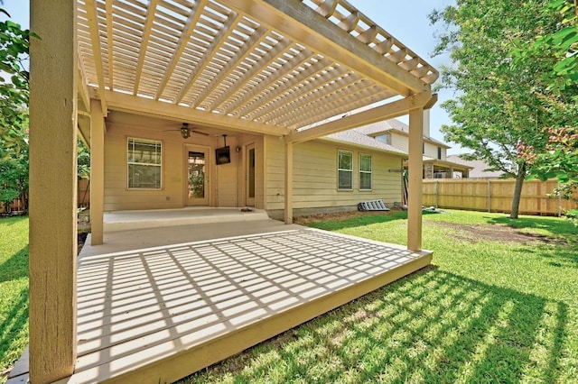 1286 Talley Loop, Buda, TX 78610 - view of patio with a pergola and a ceiling fan