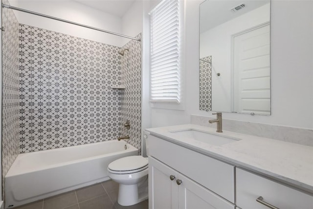 4703 Unity Cir Unit 284, Austin, TX 78731 - bathroom with toilet, vanity, shower / tub combination, and tile patterned flooring
