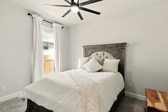 112 Rosemary Ct, Bastrop, TX 78602 - bedroom featuring carpet flooring, baseboards, and a ceiling fan