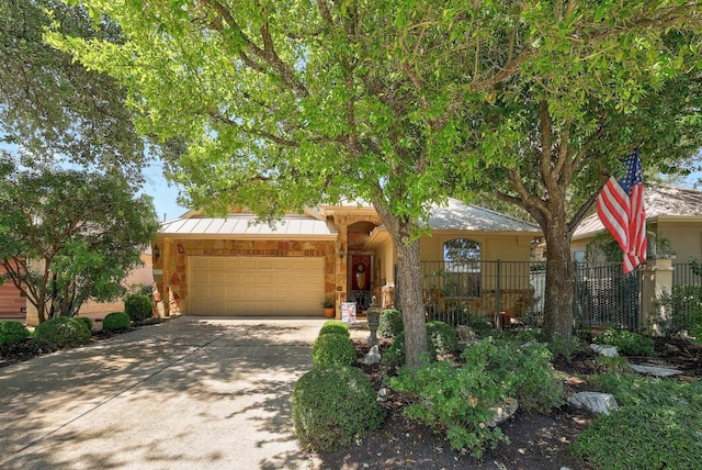 2517 Moray Ln, Cedar Park, TX 78613 - view of front of property with a garage, concrete driveway, and stone siding