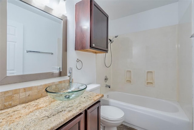 14710 Montoro Dr, Austin, TX 78728 - bathroom featuring toilet, vanity, and shower / bath combination