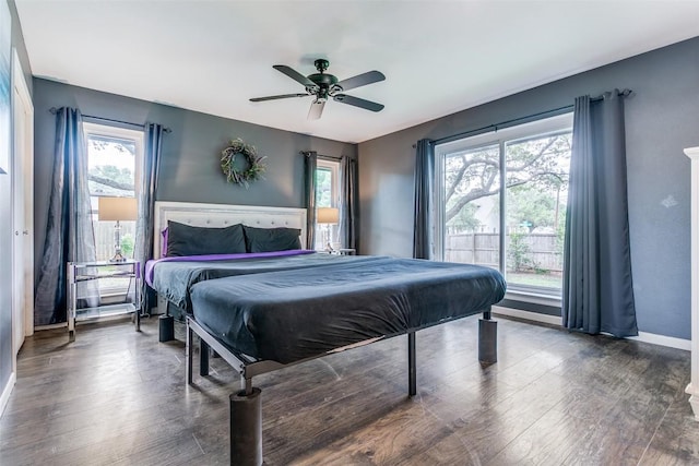 110 Fleetwood Dr, New Braunfels, TX 78130 - bedroom featuring wood finished floors and ceiling fan