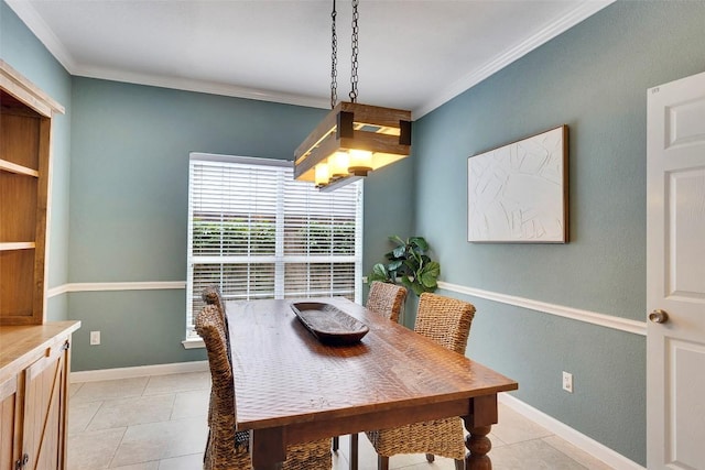 6411 Walebridge Ln, Austin, TX 78739 - dining room with crown molding and light tile patterned floors