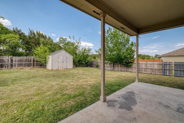 9104 China Rose Dr, Austin, TX 78724 - fenced backyard with a patio and a shed