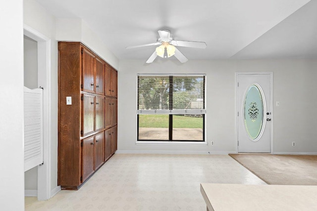 302 Council Rd, Georgetown, TX 78633 - entrance foyer featuring ceiling fan, baseboards, and light flooring