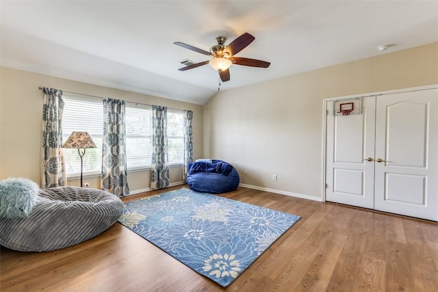 1433 Jenna Ln, Cedar Park, TX 78613 - living area featuring a ceiling fan, wood finished floors, and baseboards