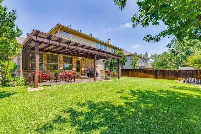 1433 Jenna Ln, Cedar Park, TX 78613 - back of property featuring a patio area and a pergola