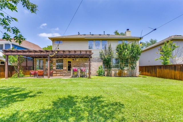 1433 Jenna Ln, Cedar Park, TX 78613 - rear view of house featuring a pergola, a chimney, and a patio area