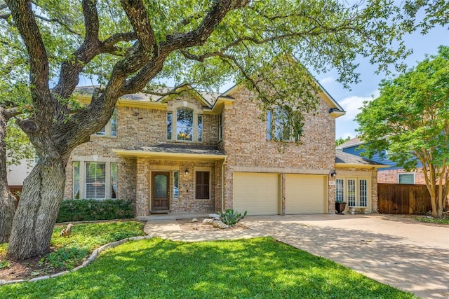 1433 Jenna Ln, Cedar Park, TX 78613 - traditional-style house with an attached garage, driveway, and brick siding