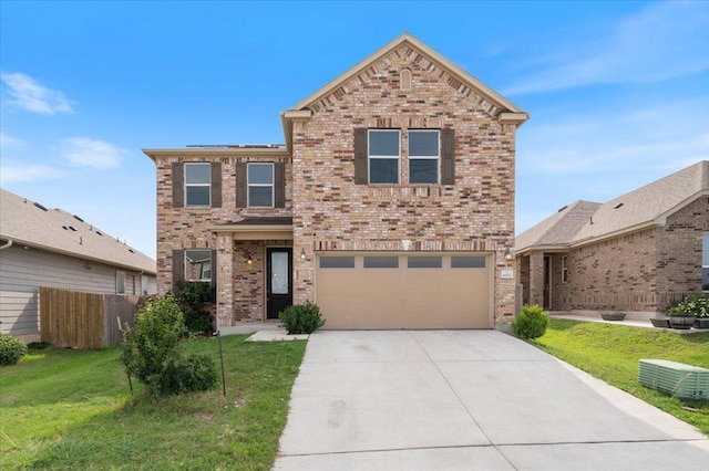 14302 Honey Gem Dr, Pflugerville, TX 78660 - traditional-style home with brick siding, concrete driveway, and an attached garage