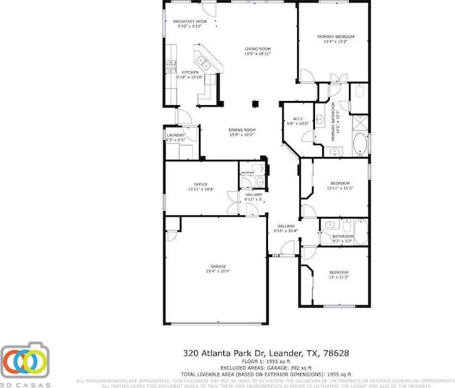 320 Atlanta Park Dr, Georgetown, TX 78628 - floor plan / room layout