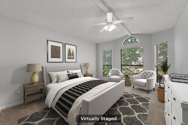 8407 Mount Shasta Cv, Round Rock, TX 78681 - bedroom featuring carpet, a textured ceiling, a ceiling fan, and baseboards
