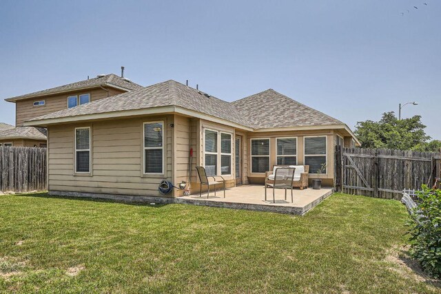814 Hatton Hill Ct, Austin, TX 78725 - back of property with a patio area and a shingled roof